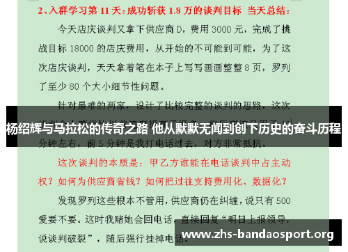 杨绍辉与马拉松的传奇之路 他从默默无闻到创下历史的奋斗历程
